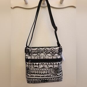 Sakroots B&W "One World" Cross Body Bag
